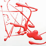Red Paint Design On Grey Surface Art Print
