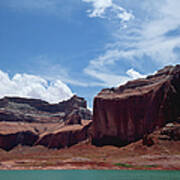 Red Rock Formations, Turquoise Water Art Print