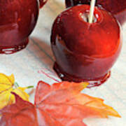 Red Toffee Candy Apples For Halloween Trick Or Treat Food Candy Art Print