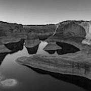 Reflection Canyon In Bw, Lake Powell, Utah Art Print