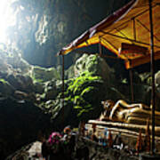 Religious Statue In Rocky Cave, Luang Art Print