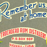 Remember Us... At Home, Trocadero Rum Art Print
