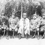 Reza Khan With Group Of Officers Art Print