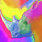 Rhino Pop Art Art Print