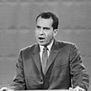Richard Nixon Speaking At Debate Art Print