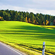 Roadside And Green Pasture Bavaria Art Print