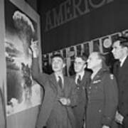 Robert Oppenheimer Pointing To Picture Art Print