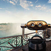 Robot At Niagara Falls Art Print