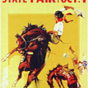 Rodeo State Fair Roan, Two Cowgirls Art Print