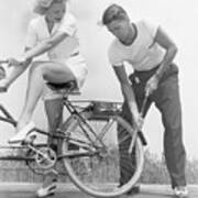 Ronald Reagan Pumping Bicycle Tire Art Print