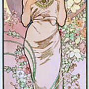 Rose By Alphonse Mucha Art Print