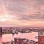 Rotterdam Sunset Panorama Art Print