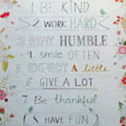 10 Rules For A Better Life Art Print