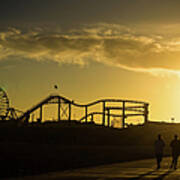 Runners In Front Of The Santa Monica Art Print