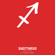 Sagittarius Print - Zodiac Signs Print - Zodiac Posters - Sagittarius Poster - Red And White Art Print