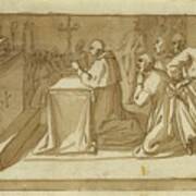 Saint Charles Borromeo Venerating The Relics Art Print