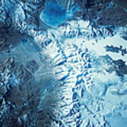 Satellite Image Of A Mountain Range Art Print