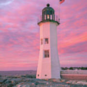 Pink Morning At Scituate Lighthouse Art Print