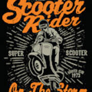 Scooter Rider Art Print