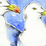 Seagull Friends Art Print