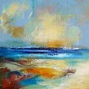 Semi Abstract Beach Scape Paintings Art Print