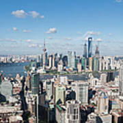 Shanghai Skyline Across The Huangpu Art Print