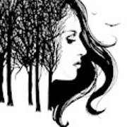 She Whispers Through The Trees Art Print