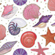 Shimmering Shells Pattern Ii Art Print