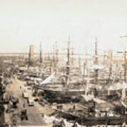 Ships Docking At Seaport Art Print