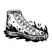 Shoe Splashing In Mud Art Print