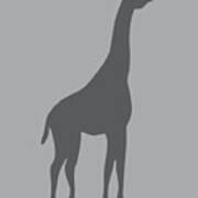 Silhouette Of Giraffe Art Print