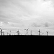 Silhouettes Of Wind Turbines, Scotland Art Print