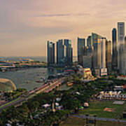 Singapore Skyline Panoramic View Art Print