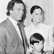 Singer Julio Iglesias With Wife And Son Art Print