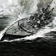 Sinking Battleship Art Print