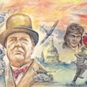 Sir Winston Churchill Second World War Art Print