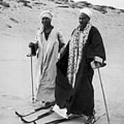 Skiers On The Sand In Egypt In 1939 Art Print