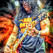 Slash, Guitarist, Guns N' Roses Acrylic Print by Mal Bray - Fine