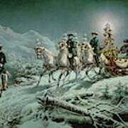 Sleighride By Night Of King Ludwig Ii In The Ammer-mountains, Around 1880. Art Print