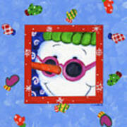 Snowman Glasses Art Print