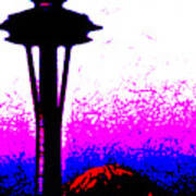 Space Needle Abstract Ab3 Art Print