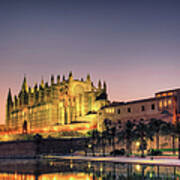 Spain, Palma De Mallorca, Cathedral At Art Print