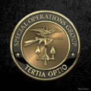 Special Operations Group -  S O G  Emblem Over Black Velvet Art Print