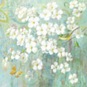 Spring Dream I Butterfly And Bird Art Print
