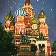 St Basils On Rainy Night Art Print