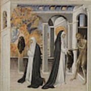 St. Catherine Of Siena And The Beggar Art Print