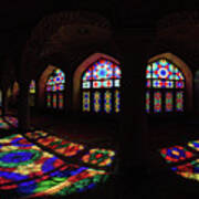 Stained Glass Windows In A Monastery Art Print