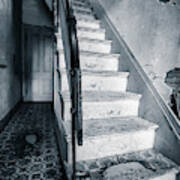 Staircase In An Abandoned Home Art Print