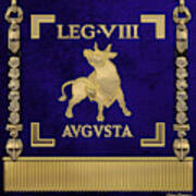 Standard Of The Augustus' Eighth Legion - Blue Vexillum Of Legio Viii Augusta Art Print