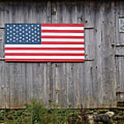 Stars And Stripes On An Old Barn Art Print